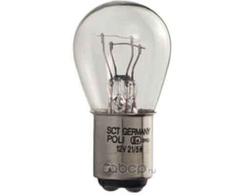 Лампа накаливания с цоколем 1-контакт. R10W 24V 10W SCT 202365