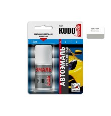 Эмаль алкидная светло-серая глянцевая KUDO KU-71005 для металла с кисточкой (белая ночь ГАЗ) 15мл