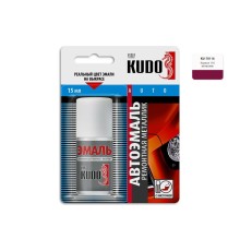 Эмаль базовая темно-красная KUDO KU-70116 для металла с кисточкой (коралл 116) 15мл