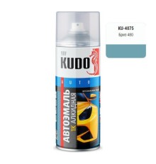 Эмаль алкидная бирюзовая глянцевая KUDO KU-4075 для металла автомобильная ремонтная (бриз 480) 520мл