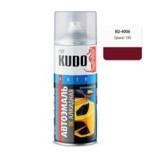 Эмаль алкидная бордовая глянцевая KUDO KU-4006 для металла автомобильная ремонтная (гранат 180) 520мл