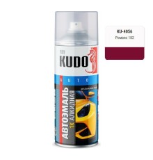 Эмаль алкидная вишневая глянцевая KUDO KU-4056 для металла автомобильная ремонтная (романс 182) 520мл