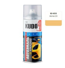 Эмаль алкидная желтая глянцевая KUDO KU-4010 для металла автомобильная ремонтная (желтая 225) 520мл