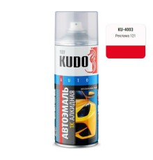 Эмаль алкидная красная глянцевая KUDO KU-4003 для металла автомобильная ремонтная (реклама 121) 520мл