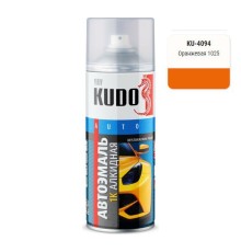 Эмаль алкидная оранжевая глянцевая KUDO KU-4094 для металла автомобильная ремонтная (оранжевая 1025) 520мл