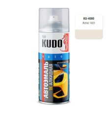 Эмаль алкидная светло-бежевая глянцевая KUDO KU-4080 для металла автомобильная ремонтная (лотос 1021) 520мл