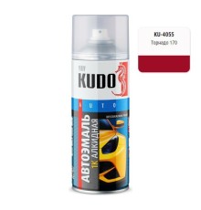 Эмаль алкидная темно-красная глянцевая KUDO KU-4055 для металла автомобильная ремонтная (торнадо 170) 520мл