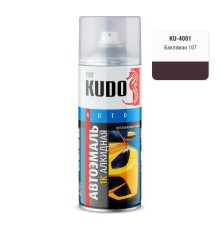 Эмаль алкидная фиолетовая глянцевая KUDO KU-4001 для металла автомобильная ремонтная (баклажан 107) 520мл