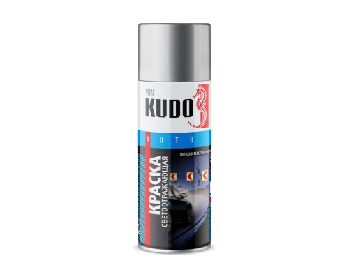 Краска акриловая серая KUDO KU-4950 светоотражающая с алюминиевым отражателем 520мл